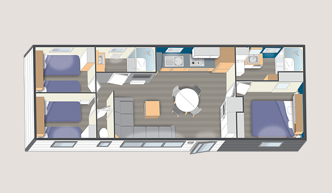 Mobilhome nautil 10.20 XL 3ch + 2 salles d'eau