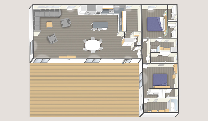 Implantation nautil duo L120 - 3 chambres