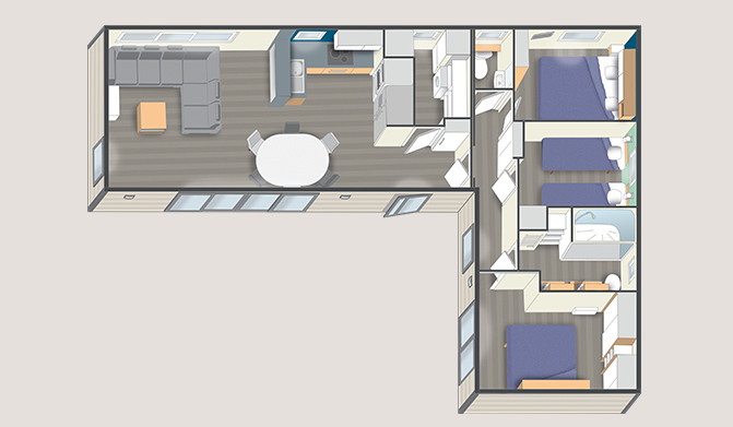 Implantation nautil duo L70 - 3 chambres