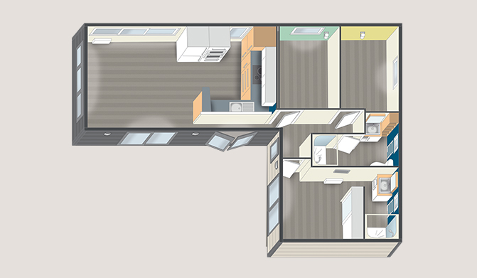 Implantation nautil DUO L49 - 3 Chambres