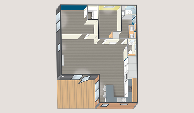 Mobil-home habitat sur terrain priv LADY 49